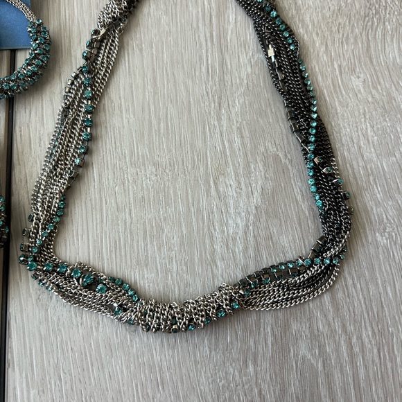 Simply Vera by Vera Wang Earring Necklace and Bracelet set Metal chain Aqua - Picture 3 of 4